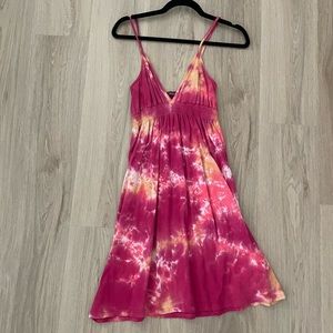 Spaghetti Strap Tie Die Dress // EUC